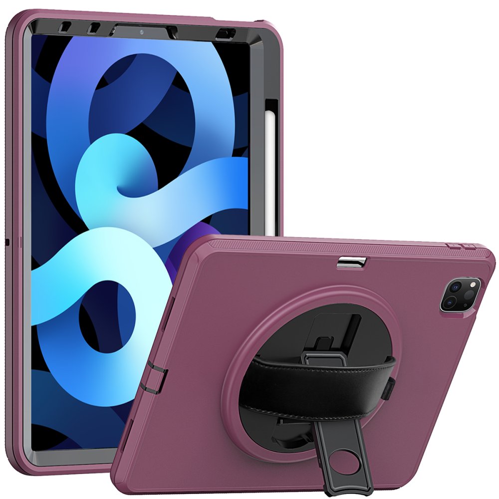 Newface iPad Pro 11 (2018) Kılıf Hand Strap Tablet Kılıfı - Mürdüm