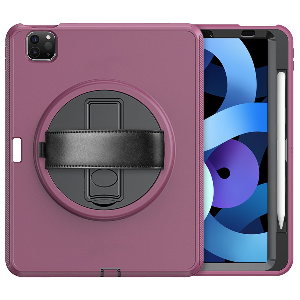 Newface iPad Pro 11 (2018) Kılıf Hand Strap Tablet Kılıfı - Mürdüm