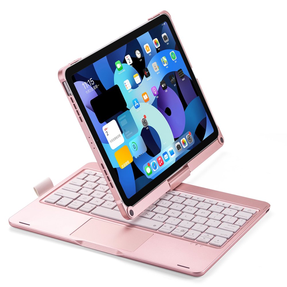 Newface iPad Pro 11 (2020) Kılıf Magic Dönen Klavyeli Tablet Kılıf - Pembe