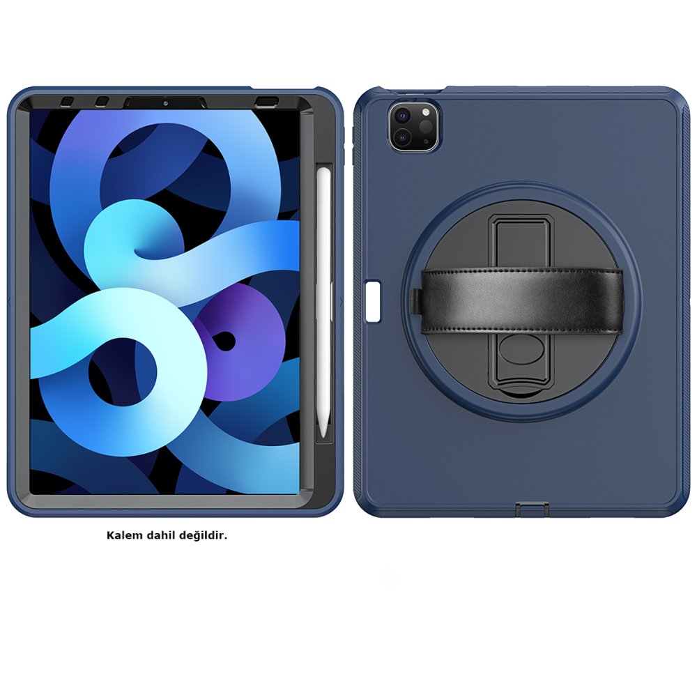 Newface iPad Pro 11 (2021) Kılıf Hand Strap Tablet Kılıfı - Lacivert