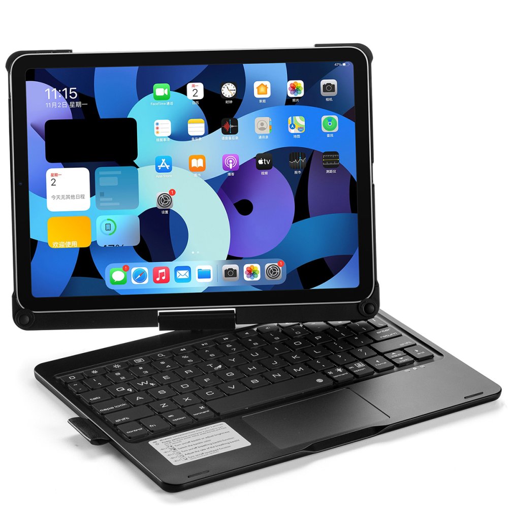 Newface iPad Pro 11 (2021) Kılıf Magic Dönen Klavyeli Tablet Kılıf - Siyah