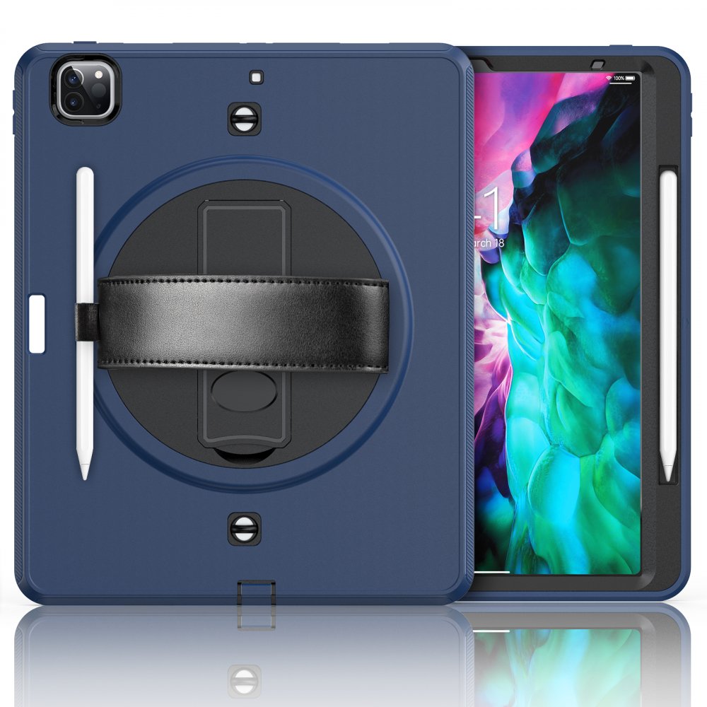 Newface iPad Pro 12.9 (2021) Kılıf Strap-C Otterbox Tablet Kapak - Lacivert