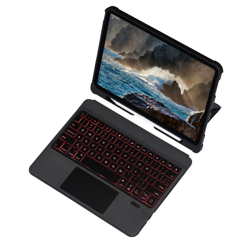 Newface iPad Pro 12.9 (2020) Kılıf İnter Ledli Klavyeli Tablet Kılıfı - Siyah