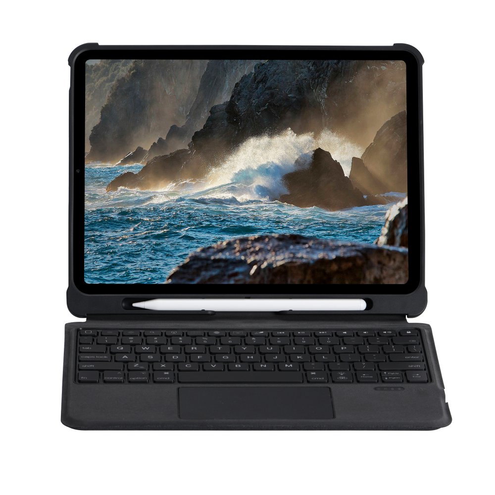 Newface iPad Pro 12.9 (2020) Kılıf İnter Ledli Klavyeli Tablet Kılıfı - Siyah