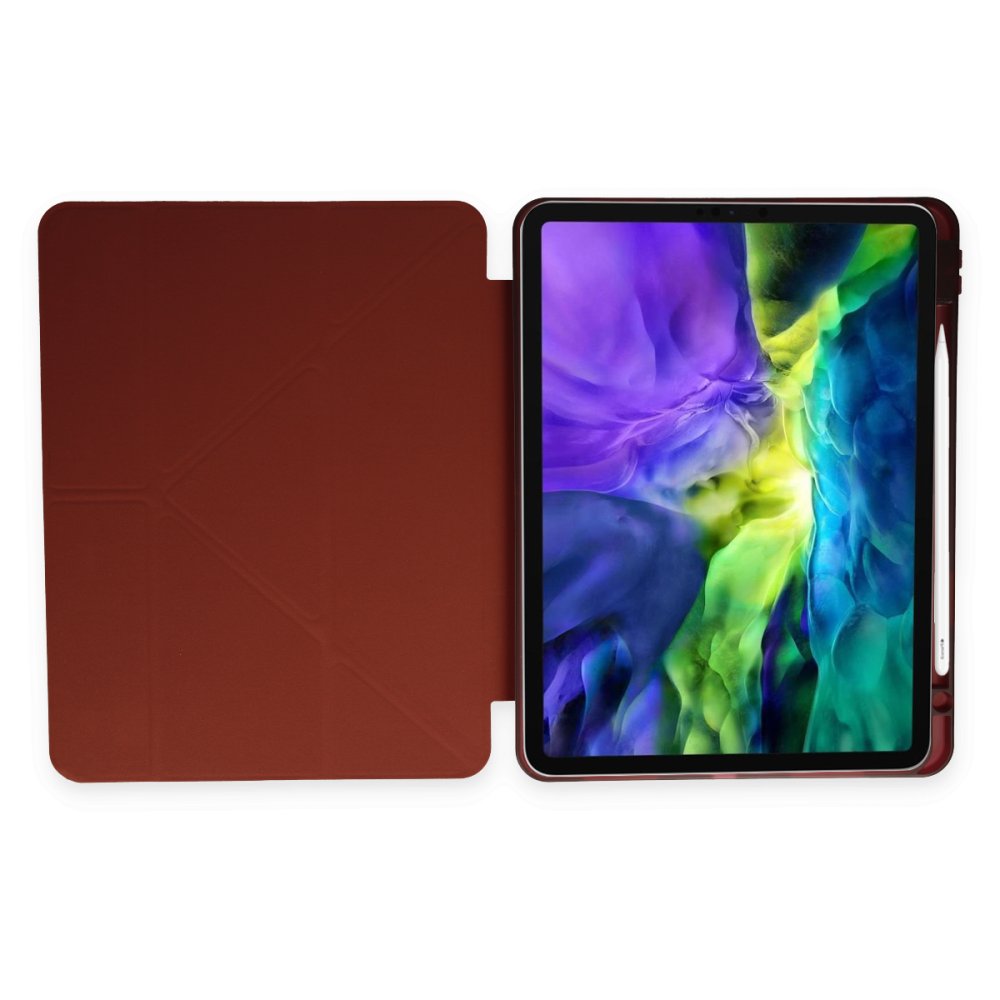Newface iPad Pro 12.9 (2020) Kılıf Kalemlikli Hugo Tablet Kılıfı - Mor