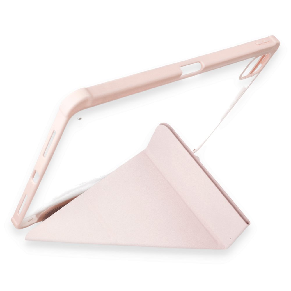 Newface iPad Pro 12.9 (2020) Kılıf Kalemlikli Hugo Tablet Kılıfı - Rose Gold