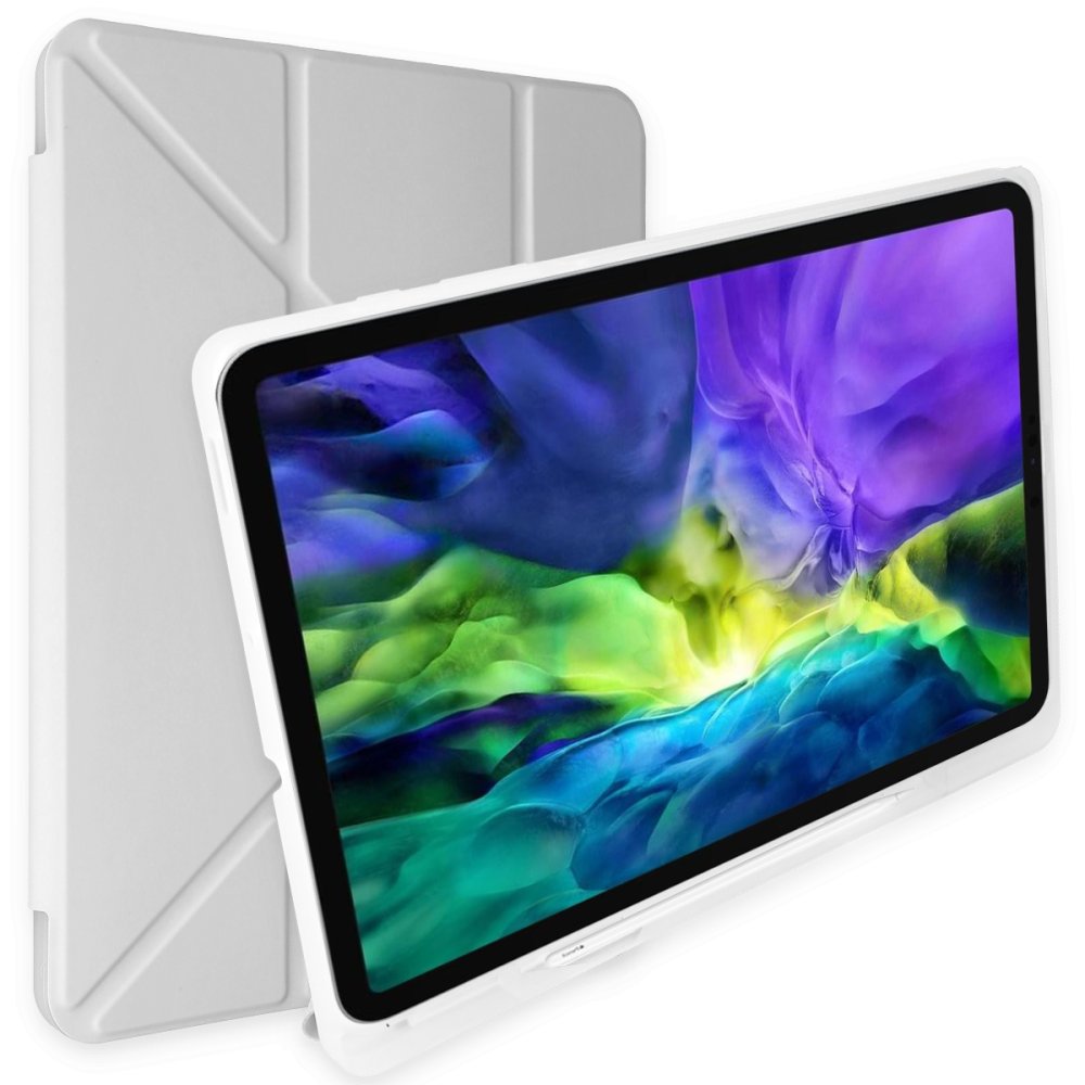 Newface iPad Pro 12.9 (2020) Kılıf Kalemlikli Mars Tablet Kılıfı - Gri