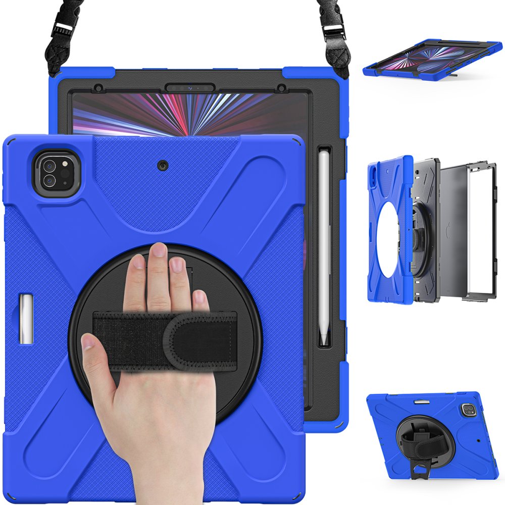 Newface iPad Pro 12.9 (2021) Kılıf Amazing Tablet Kapak - Mavi