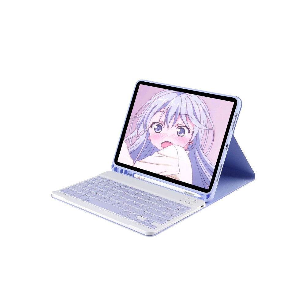 Newface iPad Pro 12.9 (2021) Kılıf KC01 Smart Klavyeli Tablet Kılıfı - Lila