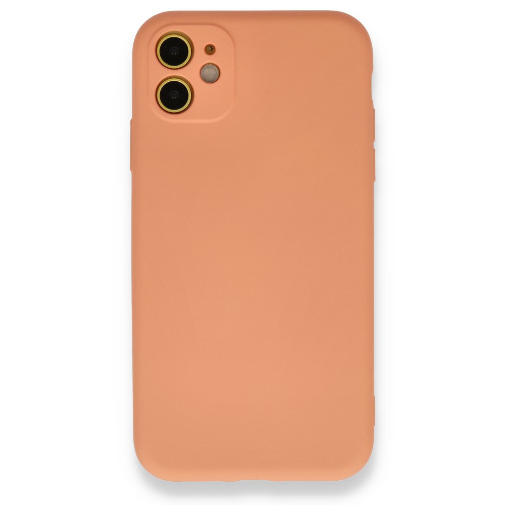 Newface iPhone 11 Kılıf Nano içi Kadife  Silikon - Turuncu