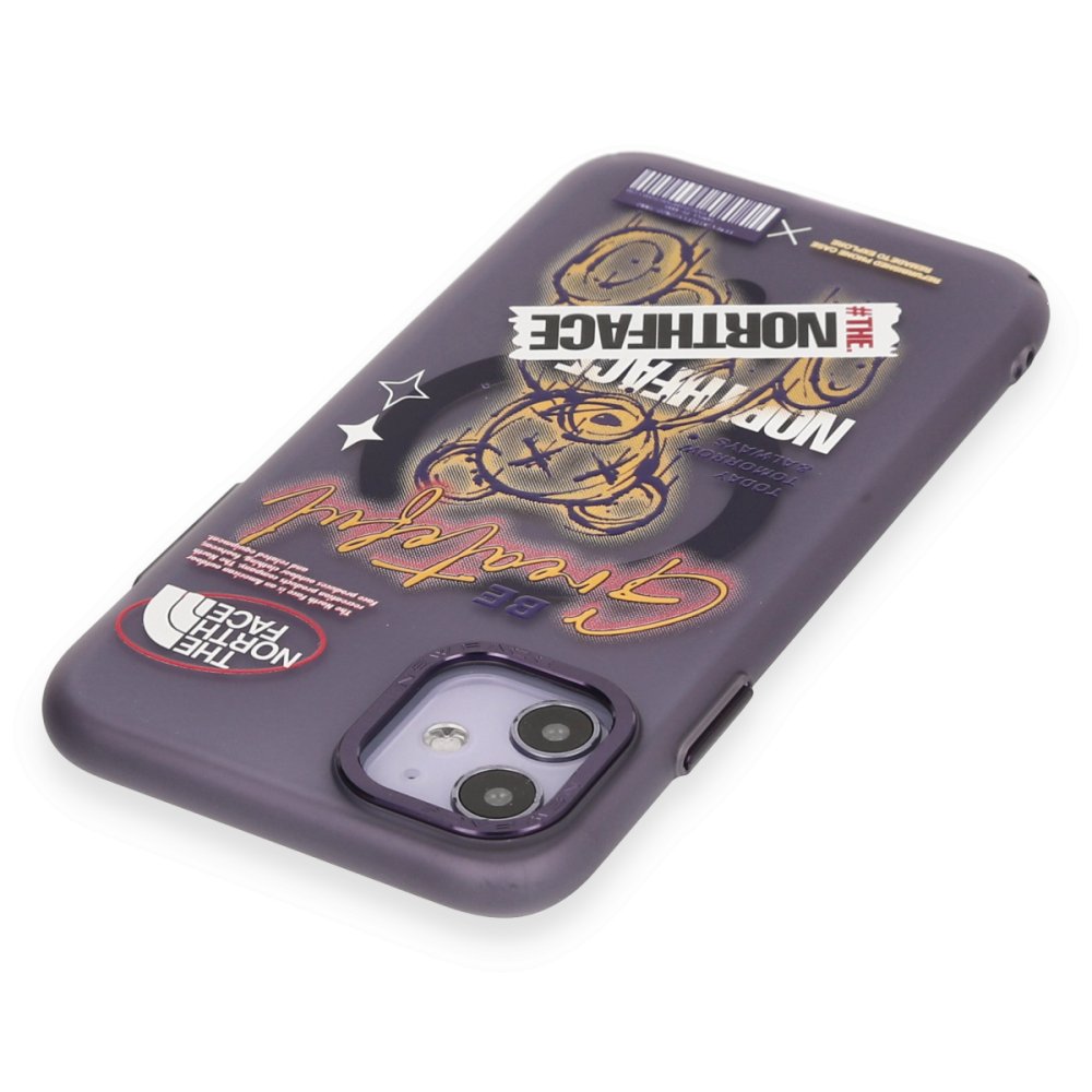 Newface iPhone 11 Kılıf Apollo Magneticsafe Desenli Kapak - Apollo Mor - 2