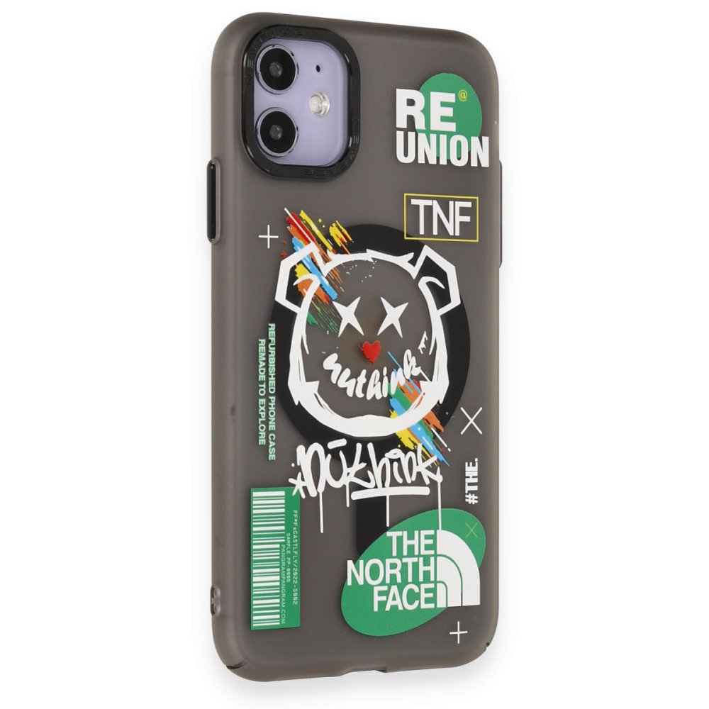 Newface iPhone 11 Kılıf Apollo Magneticsafe Desenli Kapak - Apollo Siyah - 2