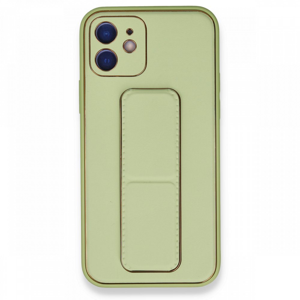 Newface iPhone 11 Kılıf Coco Deri Standlı Kapak - Su Yeşili
