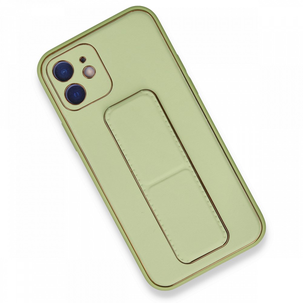 Newface iPhone 11 Kılıf Coco Deri Standlı Kapak - Su Yeşili