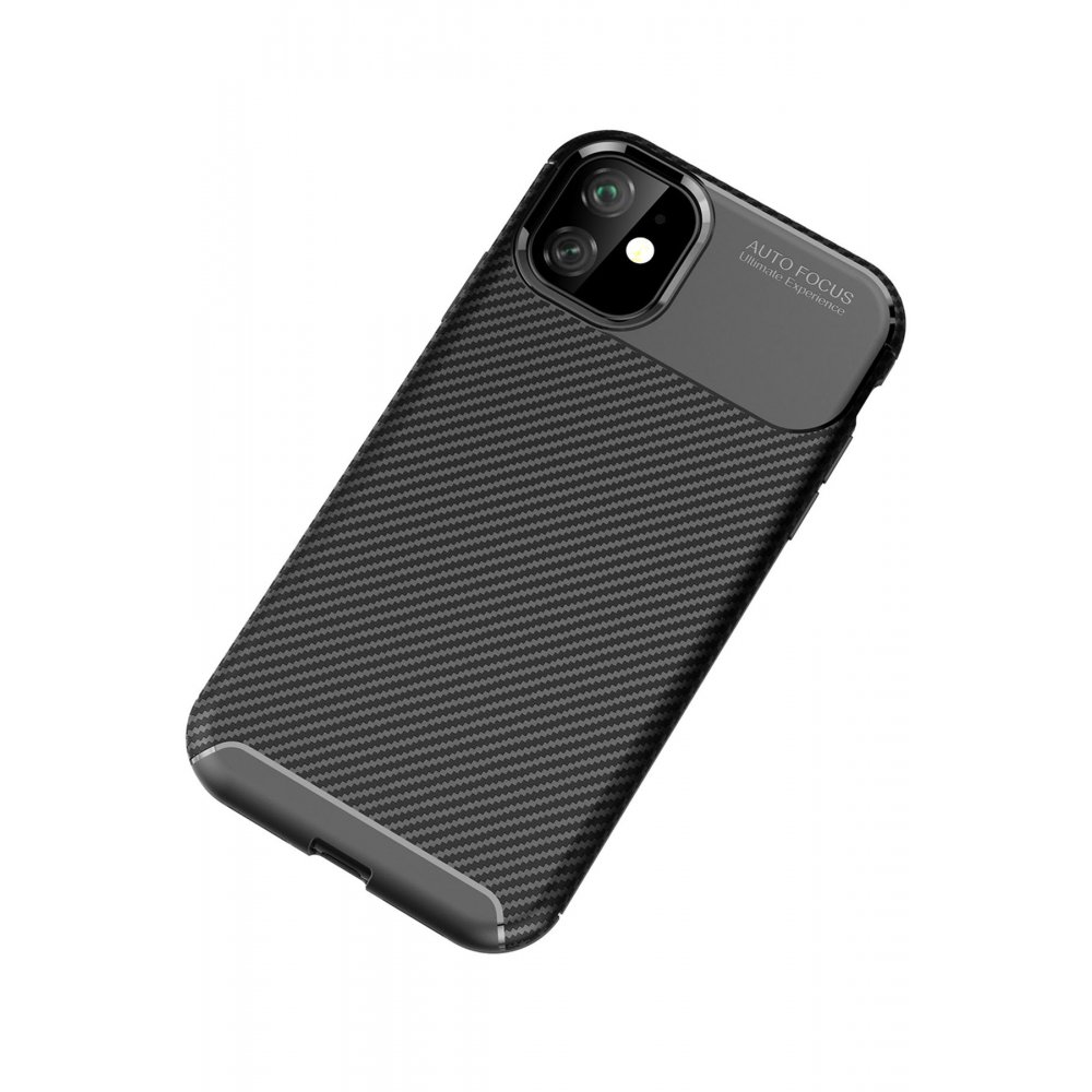 Newface iPhone 11 Kılıf Focus Karbon Silikon - Siyah