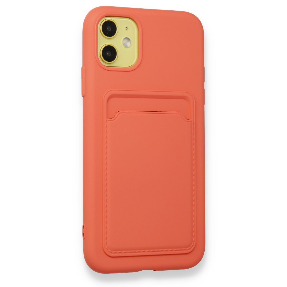 Newface iPhone 11 Kılıf Kelvin Kartvizitli Silikon - Turuncu