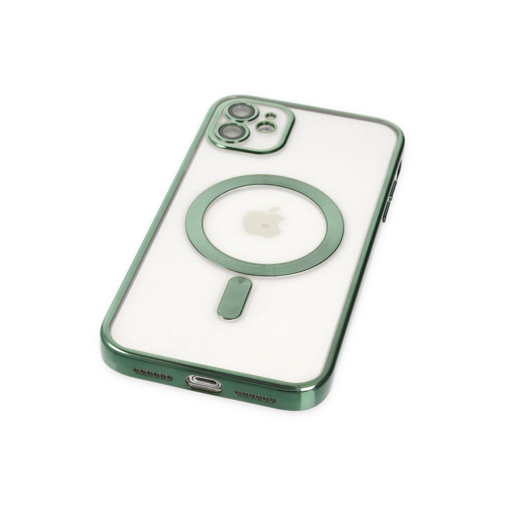 Newface iPhone 11 Kılıf Kross Magneticsafe Kapak - Koyu Yeşil