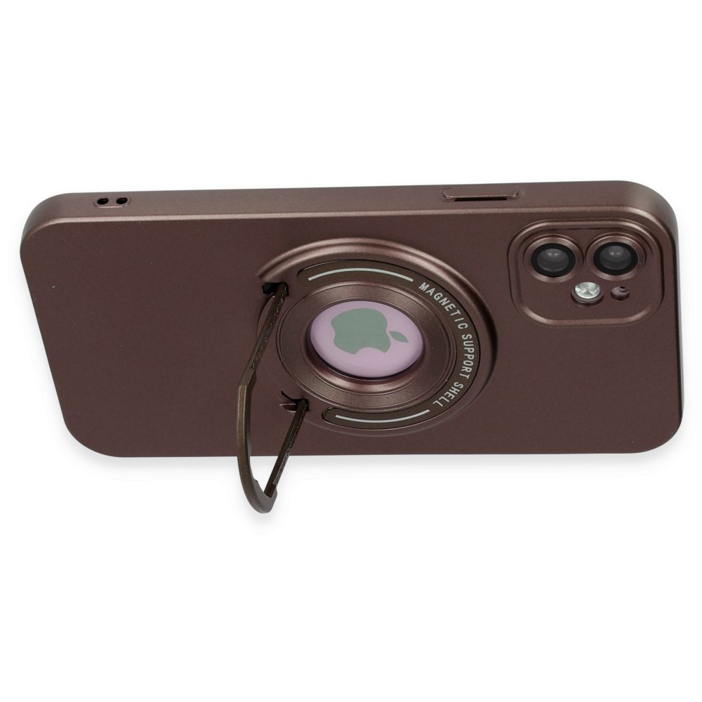 Newface iPhone 11 Kılıf Lukka Magneticsafe Kapak - Kahverengi