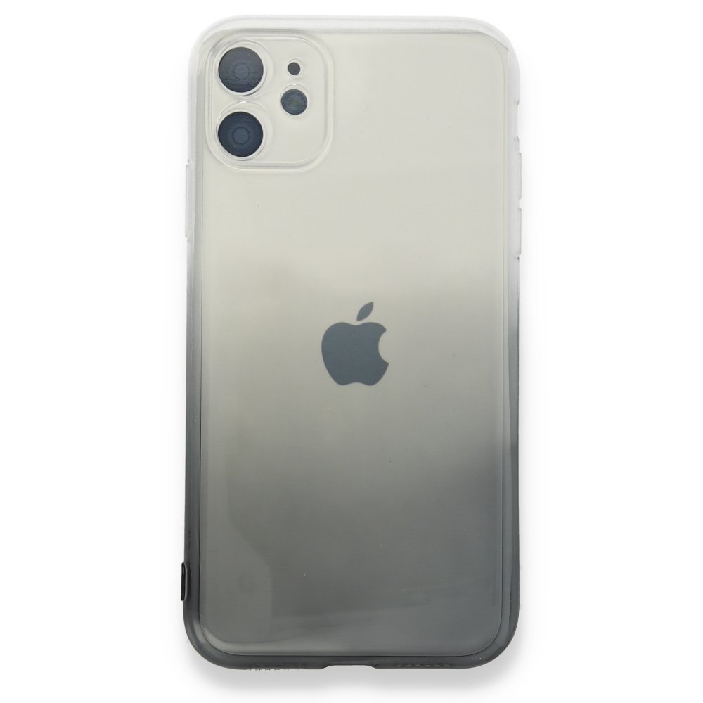 Newface iPhone 11 Kılıf Lüx Çift Renkli Silikon - Siyah