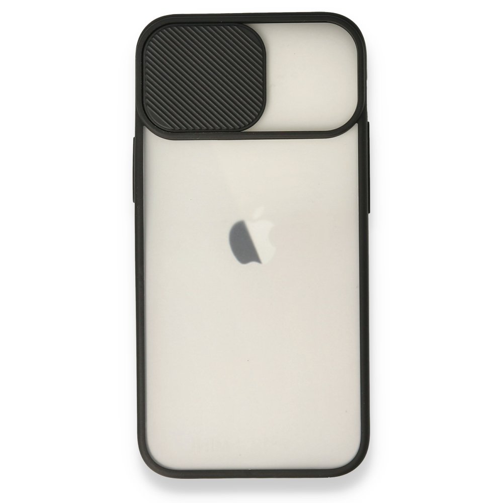 Newface iPhone 11 Kılıf Palm Buzlu Kamera Sürgülü Silikon - Siyah