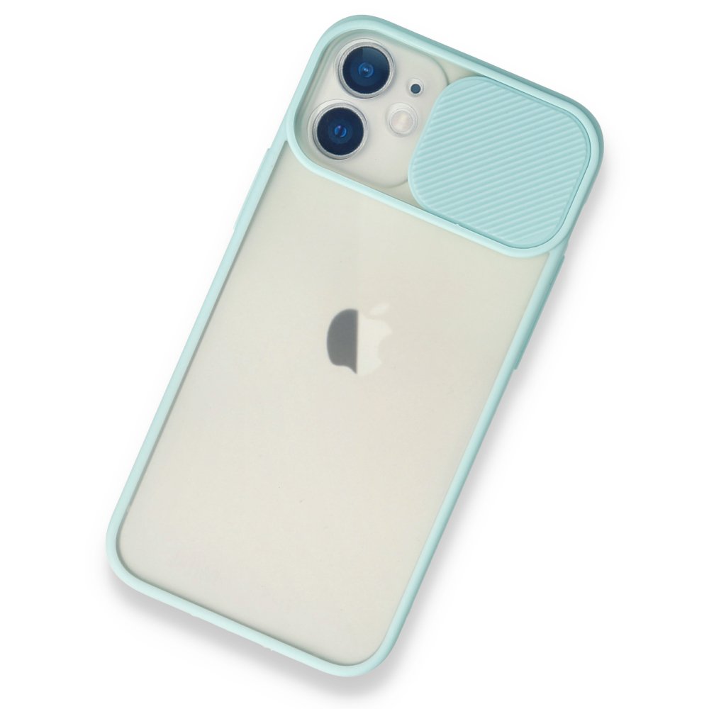 Newface iPhone 11 Kılıf Palm Buzlu Kamera Sürgülü Silikon - Turkuaz