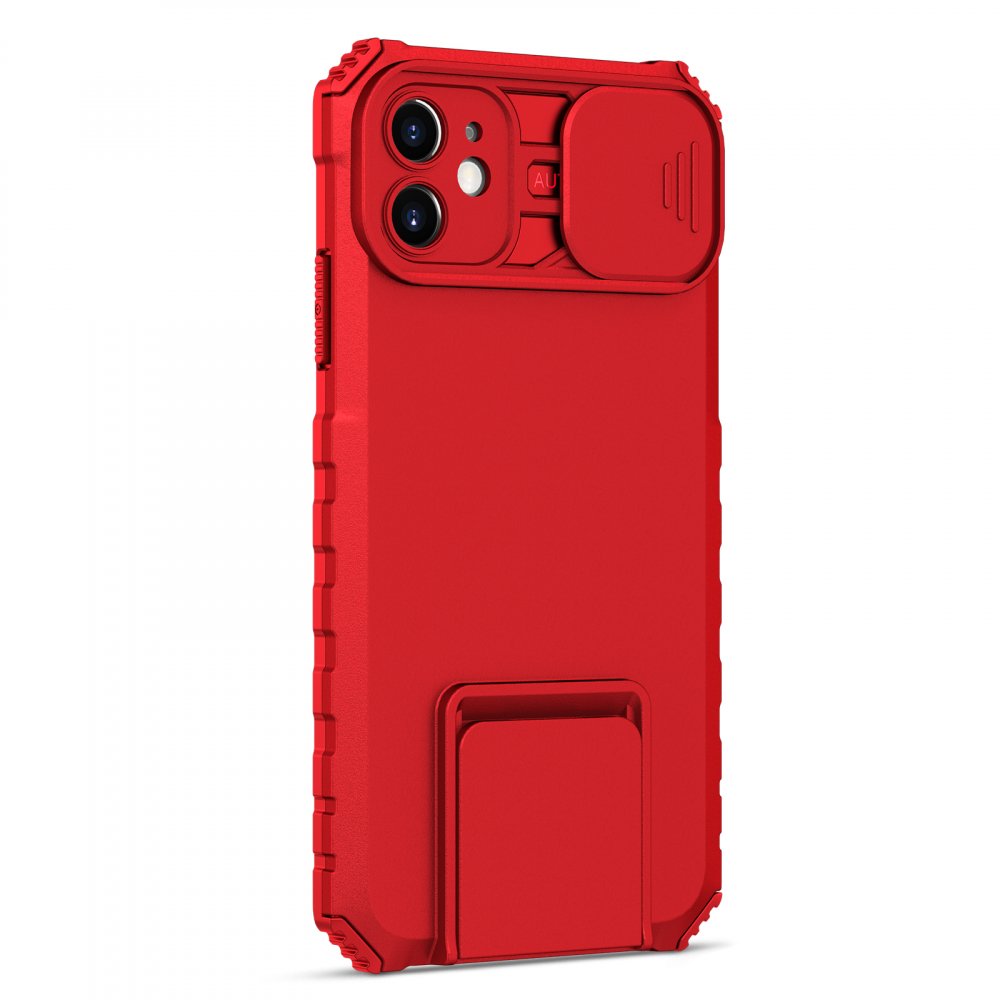 Newface iPhone 11 Kılıf Walker Standlı Kapak - Kırmızı