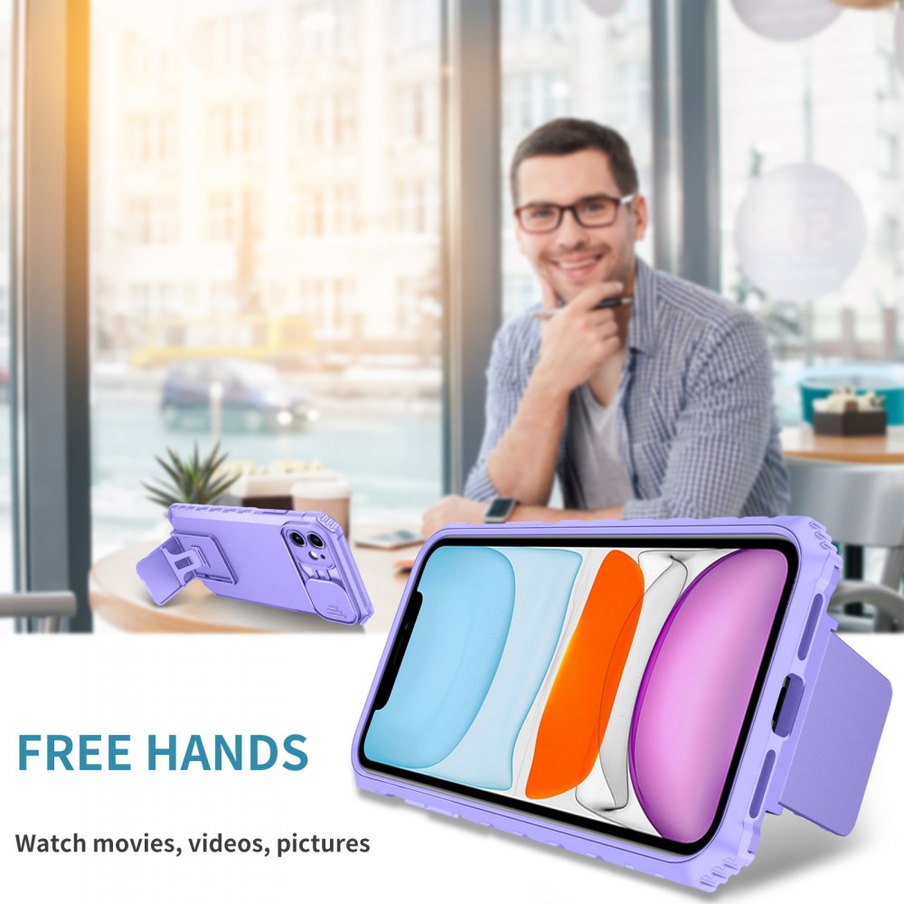 Newface iPhone 11 Kılıf Walker Standlı Kapak - Lila