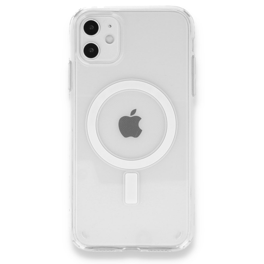 Newface iPhone 11 Kılıf Magneticsafe Şeffaf Silikon - Şeffaf