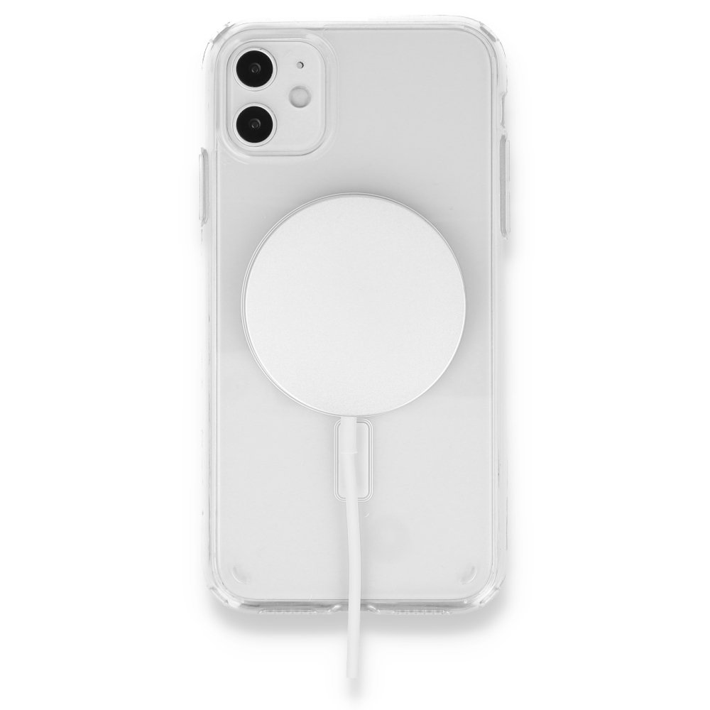 Newface iPhone 11 Kılıf Magneticsafe Şeffaf Silikon - Şeffaf