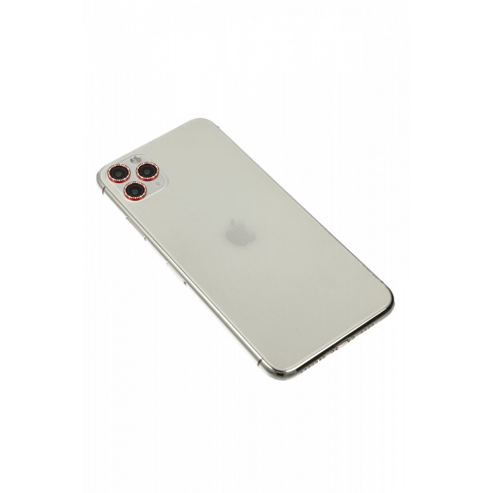 Newface iPhone 11 Pro Max Diamond Kamera Lens - Kırmızı