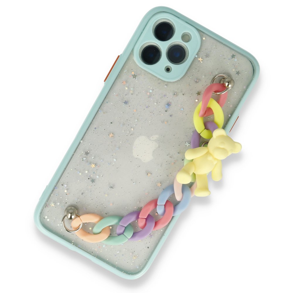 Newface iPhone 11 Pro Kılıf Ayıcıklı Silikon - Yeşil