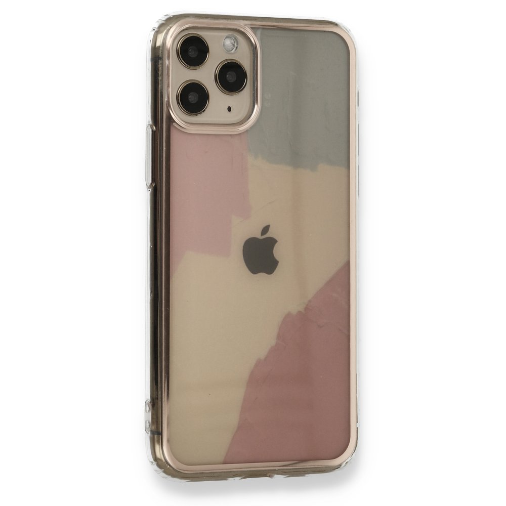 Newface iPhone 11 Pro Kılıf Çiçekli Silikon - Buz Mavi