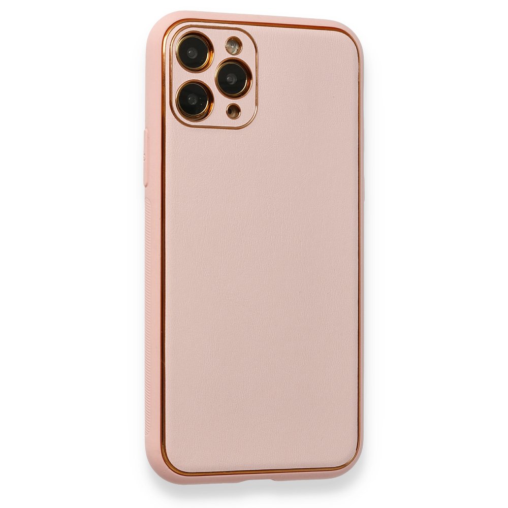 Newface iPhone 11 Pro Kılıf Coco Deri Silikon Kapak - Pembe