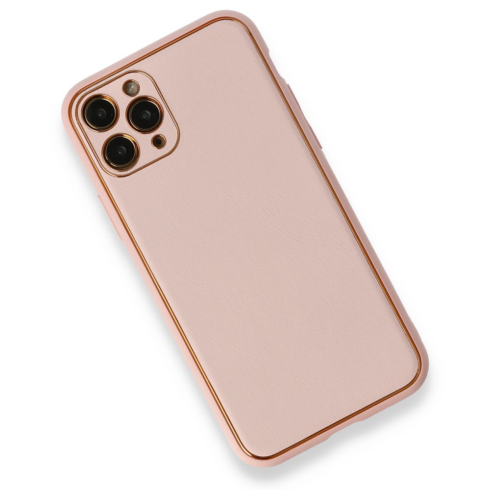 Newface iPhone 11 Pro Kılıf Coco Deri Silikon Kapak - Pembe