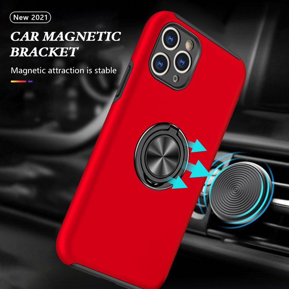 Newface iPhone 11 Pro Kılıf Elit Yüzüklü Kapak - Kırmızı