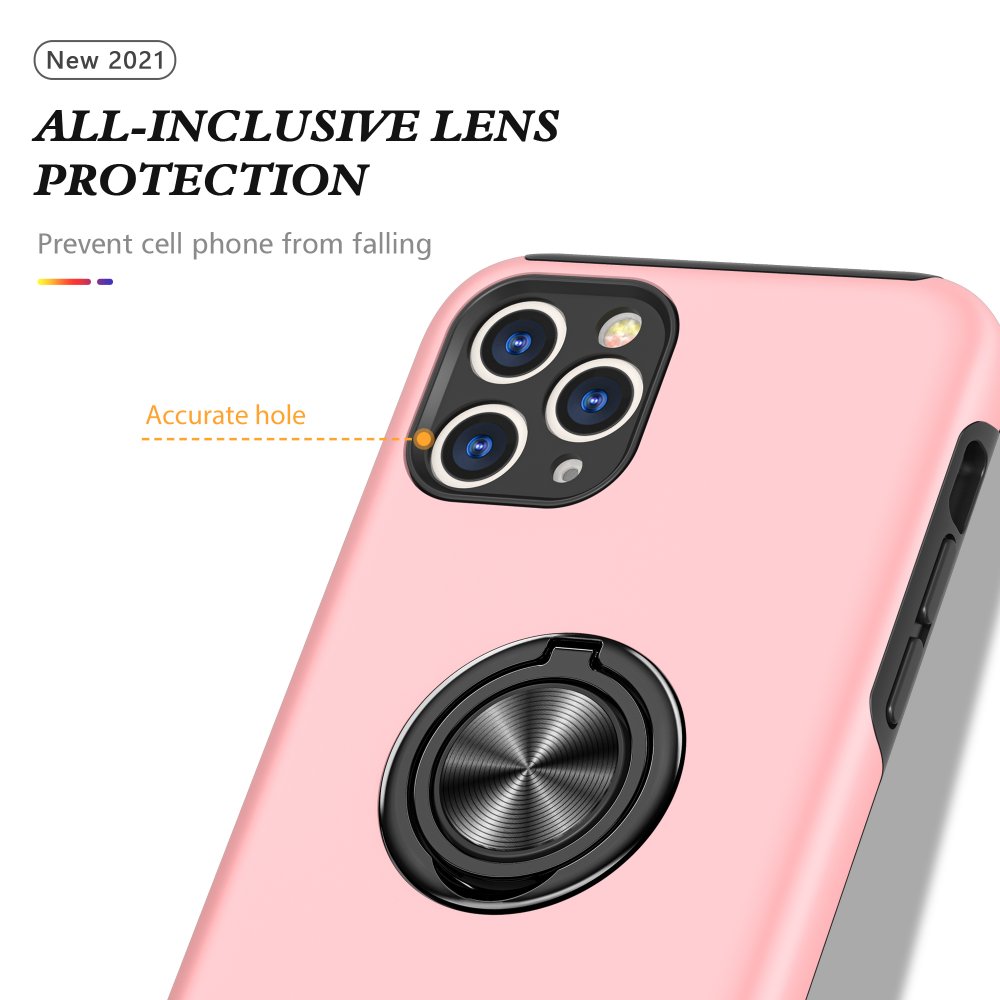 Newface iPhone 11 Pro Kılıf Elit Yüzüklü Kapak - Pembe