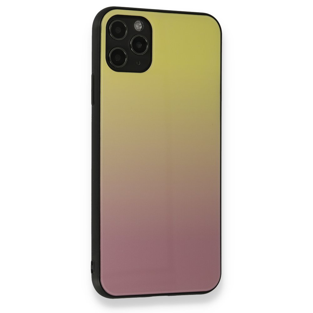 Newface iPhone 11 Pro Kılıf Grady Silikon - Sarı-Pembe