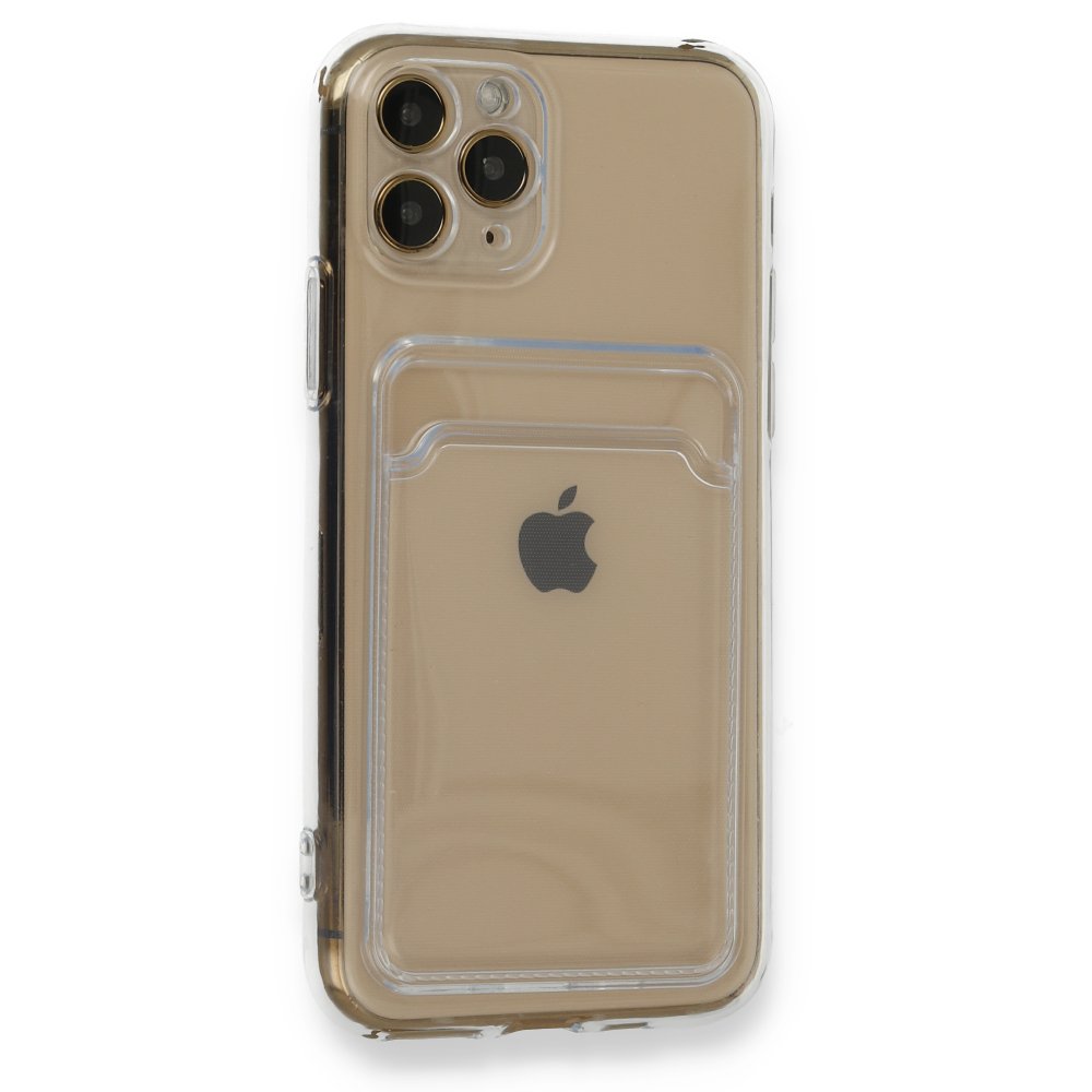 Newface iPhone 11 Pro Kılıf Kart Şeffaf Silikon - Şeffaf