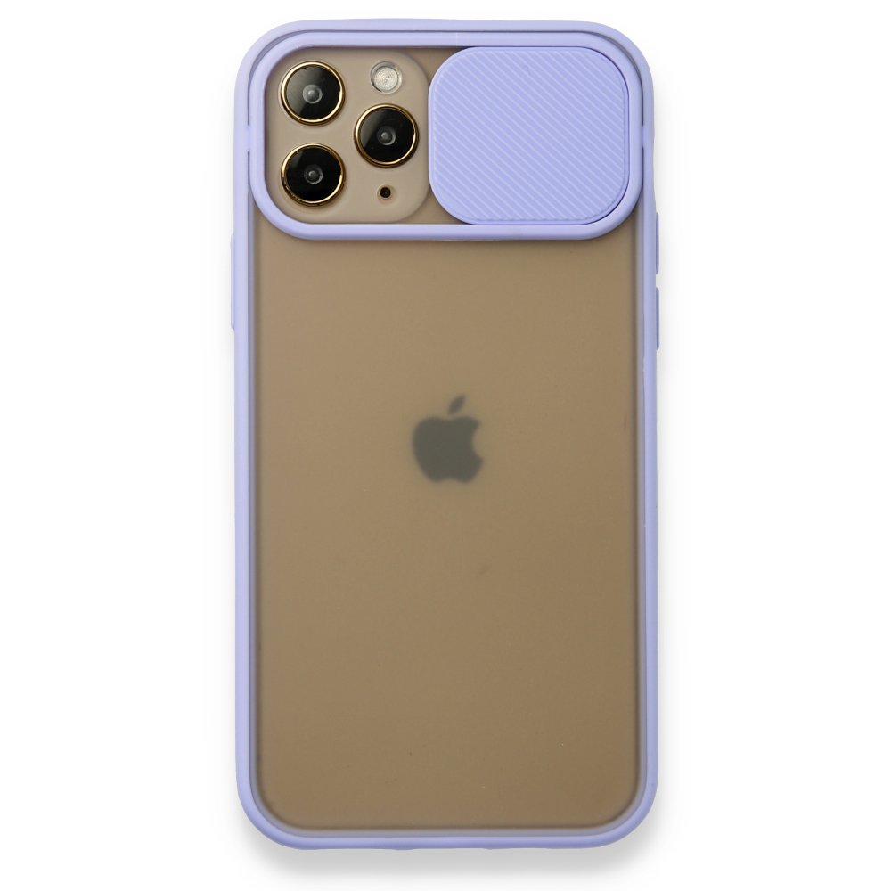 Newface iPhone 11 Pro Kılıf Palm Buzlu Kamera Sürgülü Silikon - Lila