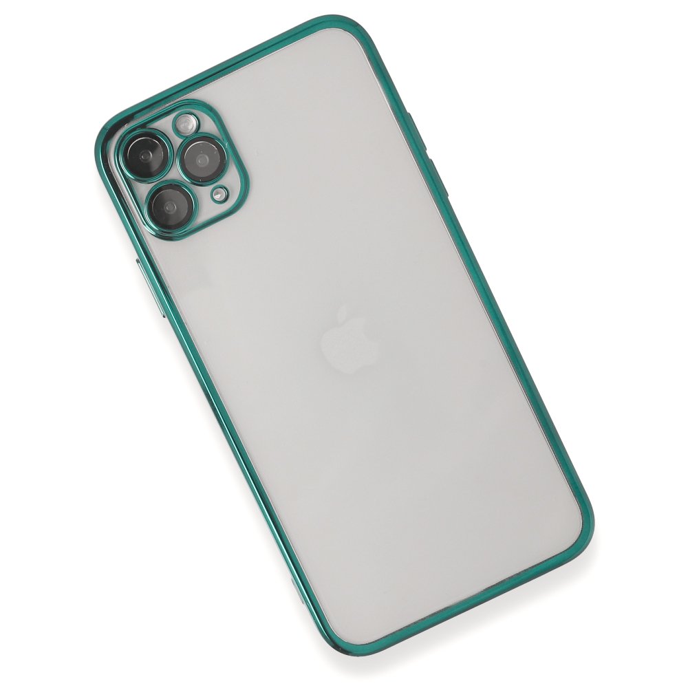 Newface iPhone 11 Pro Kılıf Razer Lensli Silikon - Yeşil