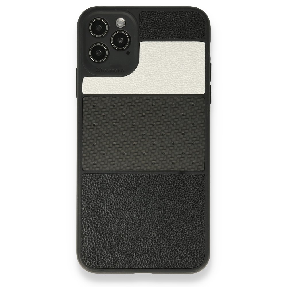 Newface iPhone 11 Pro Max Kılıf Sky Deri Silikon - Siyah