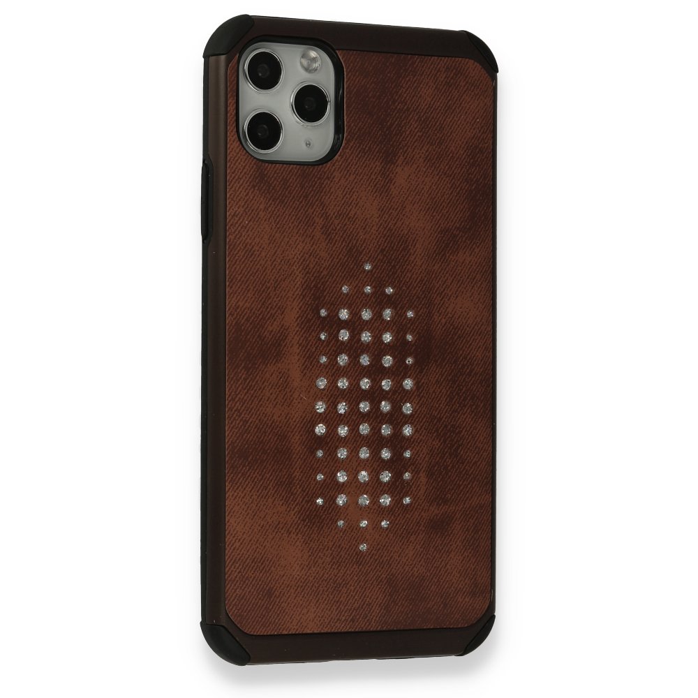 Newface iPhone 11 Pro Max Kılıf Trow Silikon Kapak - Kahverengi