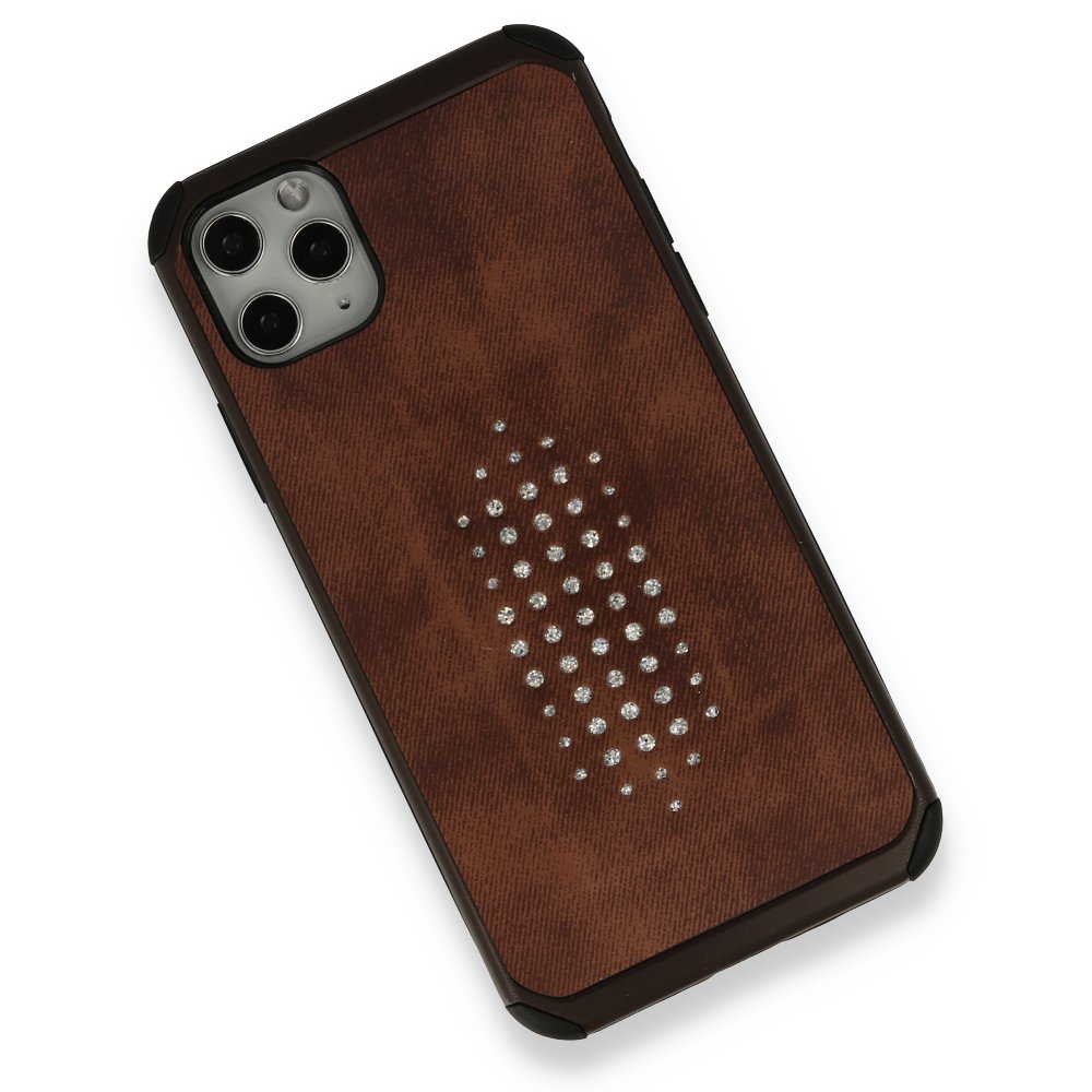 Newface iPhone 11 Pro Max Kılıf Trow Silikon Kapak - Kahverengi