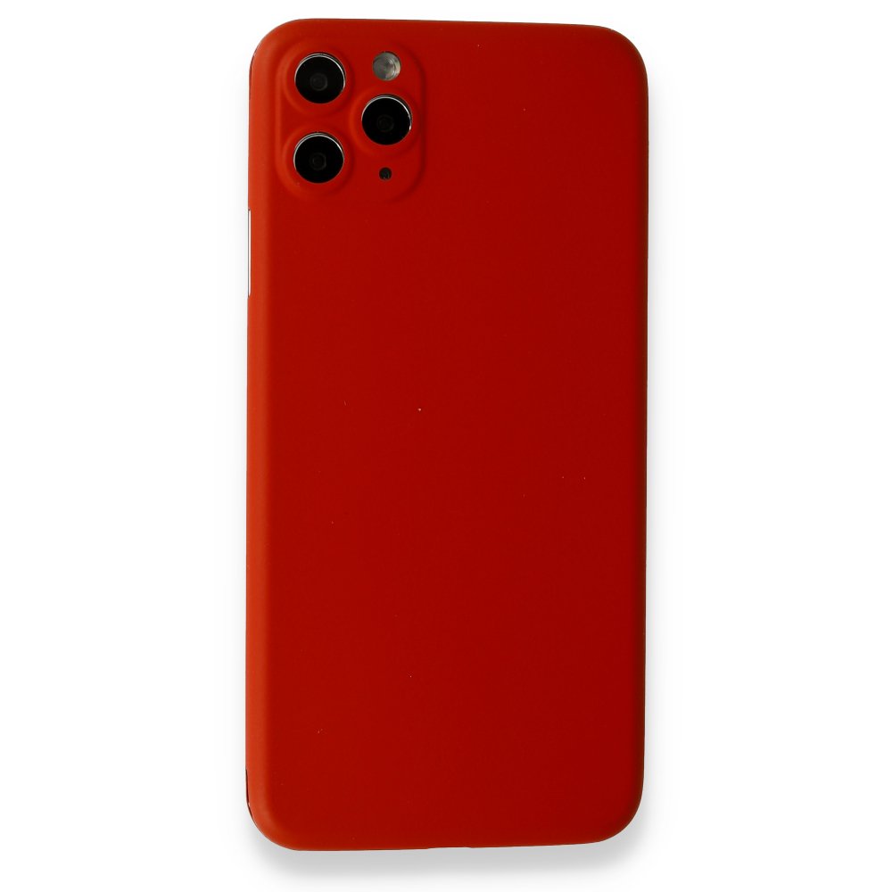 Newface iPhone 11 Pro Max Kılıf 360 Full Body Silikon Kapak - Kırmızı