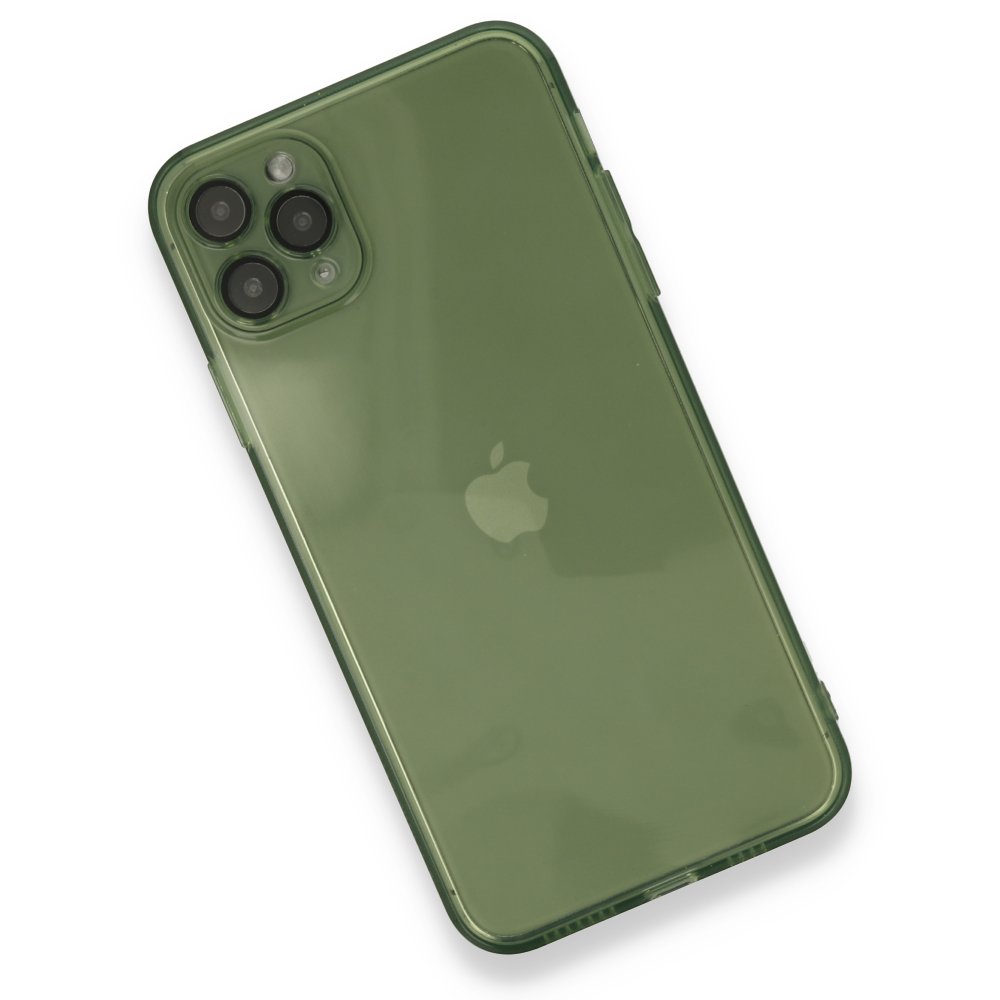 Newface iPhone 11 Pro Max Kılıf Fly Lens Silikon - Yeşil