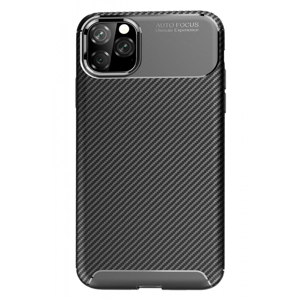 Newface iPhone 11 Pro Max Kılıf Auto Focus Karbon Kapak - Siyah
