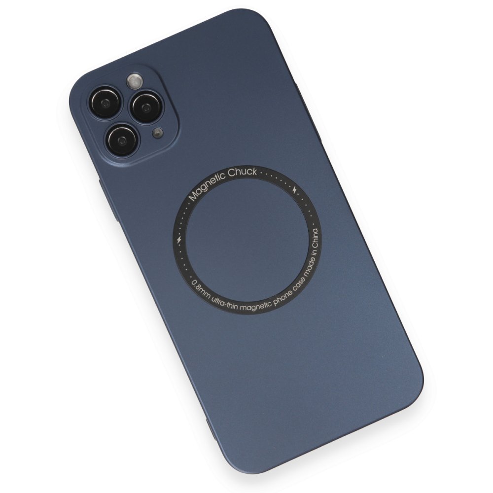 Newface iPhone 11 Pro Max Kılıf Jack Magneticsafe Lens Silikon - Lacivert