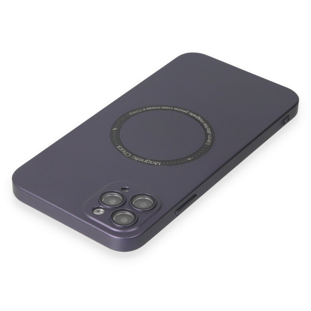 Newface iPhone 11 Pro Max Kılıf Jack Magneticsafe Lens Silikon - Mor