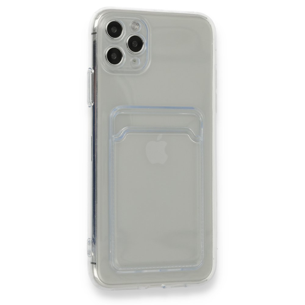 Newface iPhone 11 Pro Max Kılıf Kart Şeffaf Silikon - Şeffaf