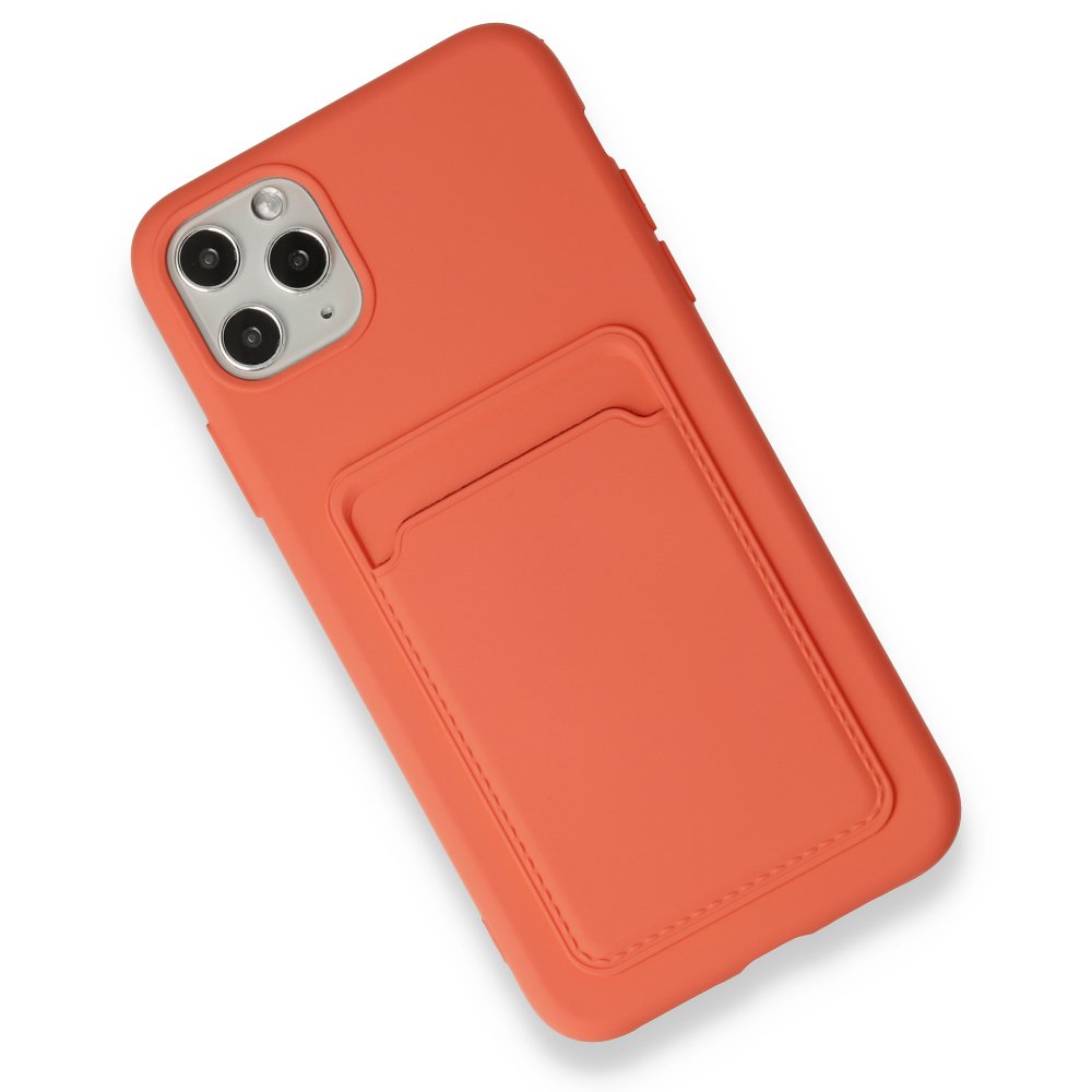 Newface iPhone 11 Pro Max Kılıf Kelvin Kartvizitli Silikon - Turuncu